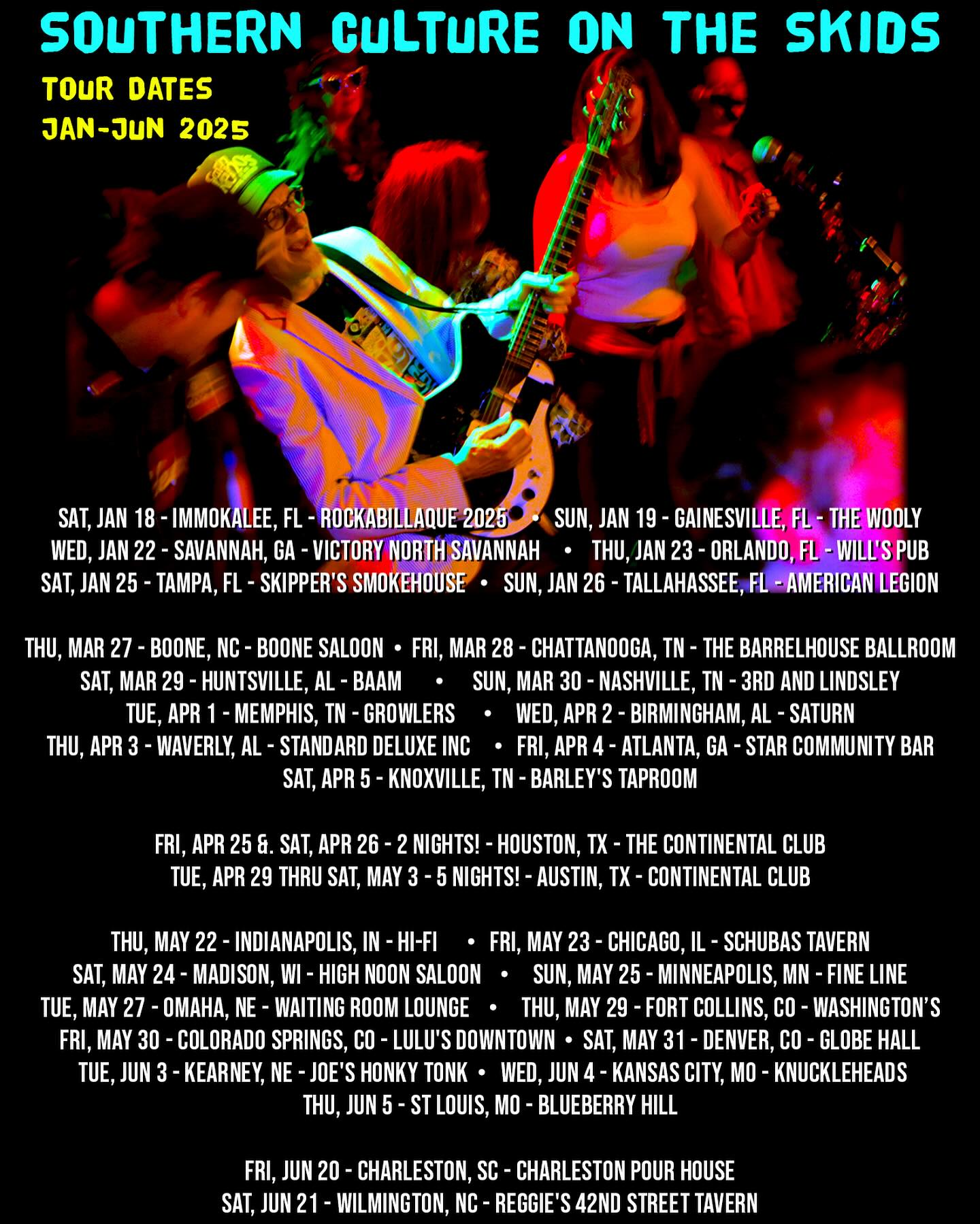 Southern Culture on the Skids Tour Poster 2025